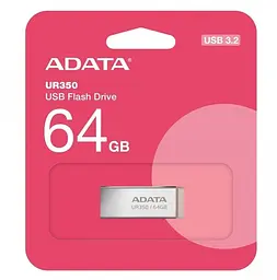 Флеш-накопичувач Adata Flash 64Gb USB 3.2 UR 350 Silver/Beige (UR350-64G-RSR/BG) - мініатюра 4