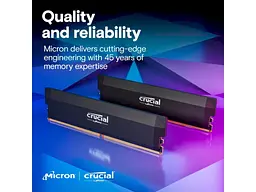 Пам'ять для настільних комп'ютерів Crucial 16 GB DDR5 6400 MHz Pro Overclocking Black (CP16G64C38U5B) - мініатюра 2