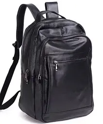 Шкіряний чоловічий рюкзак для ноутбука та поїздок чорний Tiding Bag D3-93438