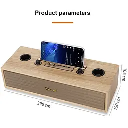 Портативна колонка ретро для караоке Kisonli G102 Bluetooth 1800 mAh 16 Вт 2 мікрофони Wooden - мініатюра 2