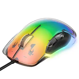 Комп'ютерна мишка Onikuma дротова C24 з RGB підсвіткою прозорий корпус 800-7200 DPI Dual Scroll для ПК - мініатюра 3