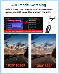Epronic AHD 1080P/720P Камера заднього огляду 170° Кут огляду для автомобіля, нічне бачення IP68 Водонепроникна - мініатюра 6