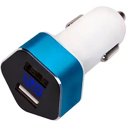 Автомобільний зарядний пристрій Voin 2USB 12/24V - 5V 2.4A + вольтметр (C-2406)