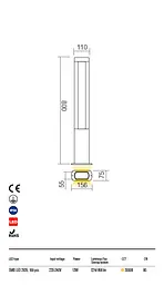 Стовпчик DOLMEN ST H80 LED SMD 13W IP54 DG 3000K(4.1.2) Redo 90125 - мініатюра 3