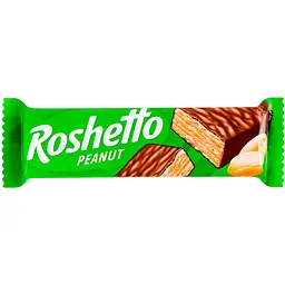 Вафлі Roshen Roshetto Peanut глазуровані 34 г (929692)