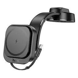 Тримач з бездротовим зарядним Hoco HW24 wireless car holder center console 15W - мініатюра 2