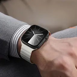 Ремінець BlueO Magnetic Silicone для Apple Watch 42(ser.1-3)/44/45/46/49mm White / Orange - мініатюра 6