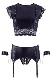 Комплект Cottelli Collection Bondage Top and Suspender Briefs XL чорний - мініатюра 6