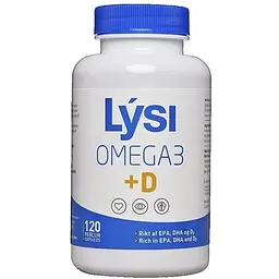 Омега та Вітамін D3 LYSI Omega3 + D, 120 капсул