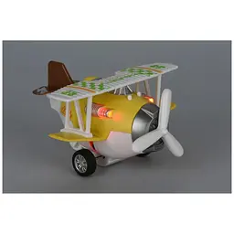 Літак металевий інерційний Same Toy Aircraft жовтий зі світлом і музикою SY8015Ut-1 - мініатюра 4