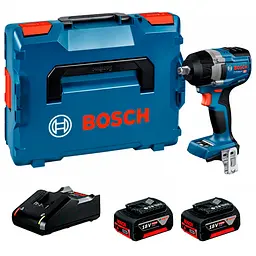 Акумуляторний ударний гайкокрут Bosch GDS 18V-750 C Professional, 2 акб GBA 18V 4.0Ah та з/п GAL 18V-40, с модулем Bluetooth в L-BOXX 136