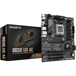 Материнська плата Gigabyte AM5 B650 UD AX, B650, 4xDDR5, Int.Video (CPU), 4xSATA3, 3xM.2, 1xPCI-E 4.0 x16, 3xPCI-E 3.0 x16, ALC897, RTL8111H, WiFi 6, Bluetooth 5.3, 6xUSB3.2/12xUSB2.0, HDMI/DP, ATX - мініатюра 2