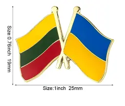 Подвійний значок-пін «Україна – Литва» 25 × 19 мм (00067) - мініатюра 2