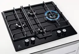 Варильна поверхня газова на склі Electrolux 60 см чавун чорний - мініатюра 2