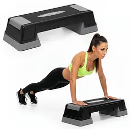 Степ-платформа 2-ступінчаста Actiget 73 х 28.5 х 12-17.5 см ACT0120 Black/Grey - мініатюра 2