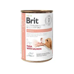 Вологий корм Brit GF VetDiet Renal для собак, при хронічній нирковій недостатності, тунець, лосось та горошок 400 г (арт.100267)