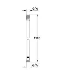 Душовий шланг 1500мм Grohe Silverflex TwistStop 28364001, Хром - мініатюра 2