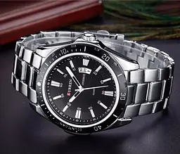 Наручний годинник чоловічий Curren Quartz Сріблястий (2336) - мініатюра 6
