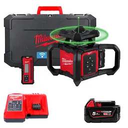 Рівень лазерний ротаційний акумуляторний MILWAUKEE, M18 RLOHVG300-501C, 300м (зарядний пристрій M12-18 C, 1 акумулятор М18 В5 5А
