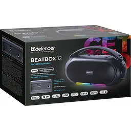 Акустична система 1.0 Defender Beatbox 12, 12Вт, Bluetooth/RGB/FM/USB/TF/MIC/ чорна - мініатюра 8