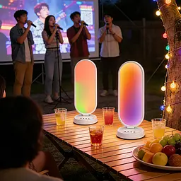 Настільна RGB LED-лампа MJ52 з регулюванням яскравості та температури світла 38 Вт + пульт - мініатюра 2