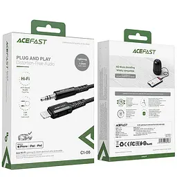 Аудіо кабель Aux Acefast C1-06 (Lightning to AUX 3.5mm) (1m) Black - мініатюра 6