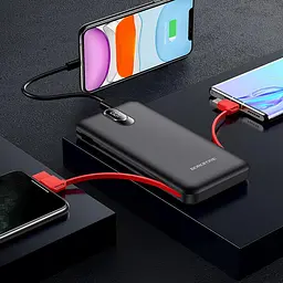 Зовнішній АКБ BOROFONE BJ2 Buena 10000 mAh з кабелями Lightning/Type-C/Micro - мініатюра 2