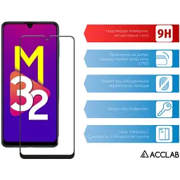 Скло захисне ACCLAB Full Glue Samsung M32 Black (1283126513787) - мініатюра 3