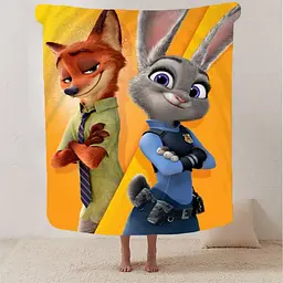 Плед плюшевий подарункоий 3D Зоотрополіс 160х200 см - мініатюра 2