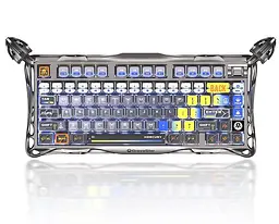Клавіатура GravaStar Mercury K1 Pro 80keys Kailh Speedy Mint BT/WL/USB RGB Interstellar Silver (GSK1PRO_S_CGRY)