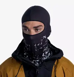 Балаклава Buff MICROFIBER BALACLAVA phys black Чорний-Білий - мініатюра 3