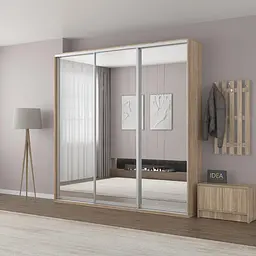 Шафа-купе Idea серія 2 240 x 60 x 240 см Дуб сонома Дзеркало