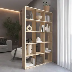 Книжкова полиця стелаж Vays M-2 на 15 комірок ЛДСП 108x29x178 см для дому офісу дитячої або вітальні - мініатюра 2
