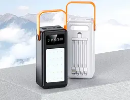 Портативний зовнішній акумулятор Bilintong 60000mAh Power Bank + Led ліхтарик Чорний - мініатюра 6