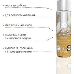 Змазка на водній основі System JO H2O - Vanilla Cream (120 мл) - мініатюра 3
