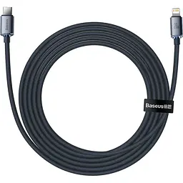 Кабель Baseus Lightning USB Type-C to Lightning Crystal Shine Series 20W 2m Black (CAJY000301) - мініатюра 2