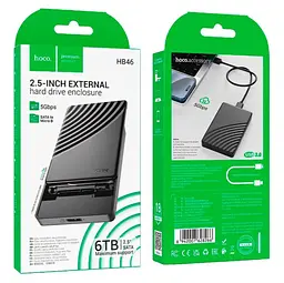 Корпус кишеня Hoco HB46 USB3.0 для зовнішніх дисків HDD/SSD 2.5" SATA Black - мініатюра 5