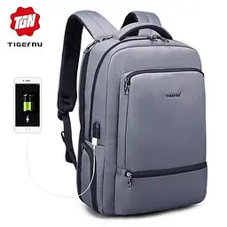 Рюкзак міський Tigernu T-B3585 з USB портом та відсіком для ноутбука 15,6" 26л Dark Gray (19387) - мініатюра 2