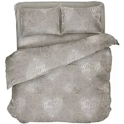 Комплект постільної білизни DAISY 2-х сп надрукована, (нав.50*70 - 1шт) Love Taup мікрофібра