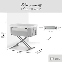 Приставне ліжко Hauck Face to Me 2 Melange Grey, сіре (60853-1) - мініатюра 3