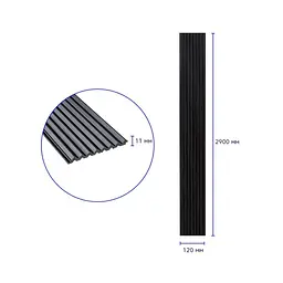 Рейка декоративна Wall Sticker PS 2900х120х11 мм Чорна SW-00002148 - мініатюра 3