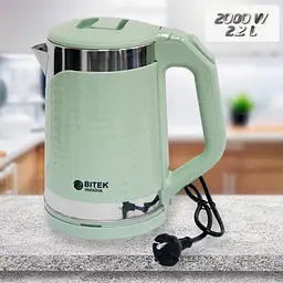 Чайник електричний глянцевий м'ятний електрочайник на 2.2л 2000W