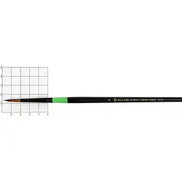 Пензель синтетика кругла Green stripe 1019 № 6 довга ручка Kolos