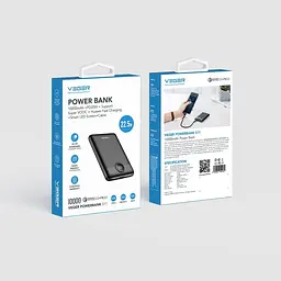 УМБ VEGER S11 LCD Display PD QC3.0 22,5W 10000mAh Black (W1140) (6970453554181) - мініатюра 6