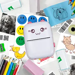 Bluetooth термопринтер JETIX Mini printer Pink з набором олівців і термопаперів у комплекті - мініатюра 5