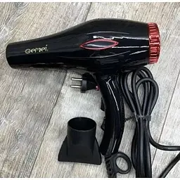 Фен для волосся Gemei GM 1770 2200 Вт Чорний - мініатюра 5