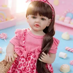 Реалістична Кукла Реборн 55 см повністю вінілова Reborn Baby К0100224 - мініатюра 4