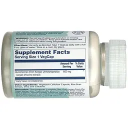 Глюкоманан Solaray Glucomannan Rhizome Extract 600 мг 100 веганських капсул - мініатюра 3