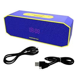 Бездротова акумуляторна колонка Bluetooth акустика Hopestar P8 синя - мініатюра 3