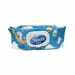 Дитячі вологі серветки Smile Baby Екстракт алое 84 шт, 0+